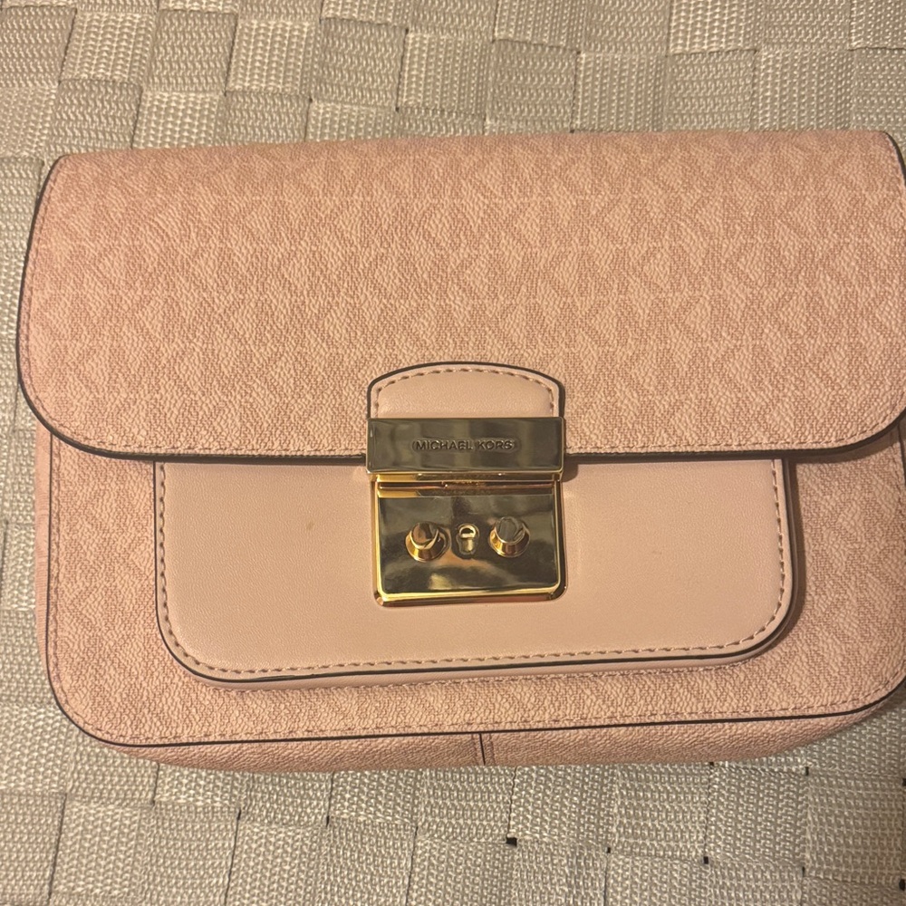 Michael Kors Blush Crossbody Bag with Gold Accents